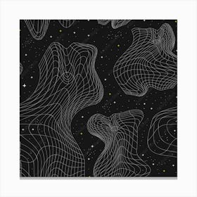 Abstract Space Pattern Deformed Flex Distorted Grid In Space Psychedelic Canvas Print