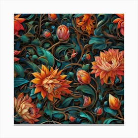 Flower Pattern Benjamin Lacombe Styleneon Luminous By Jacob Lawrence And Francis Picabia Perfe 771745439 (2) Canvas Print