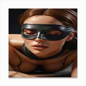 Sexy Woman In Mask Canvas Print