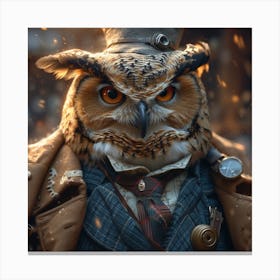 Steampunk Owl 3 Canvas Print