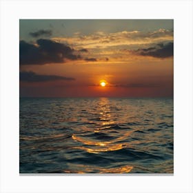 Sunset Over The Ocean 2 Canvas Print