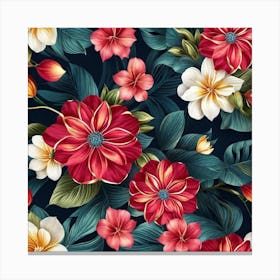 Floral Wallpaper 1 Canvas Print