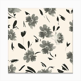 Black And White Flowers Canvas Print