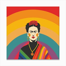 Frida Kahlo Rainbow Canvas Print