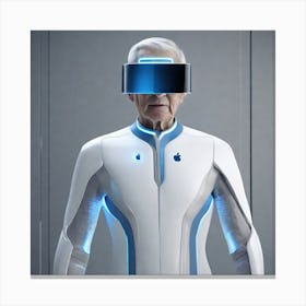 Old Man In Vr Headset Canvas Print