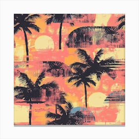 Grunge Palms (9) Canvas Print