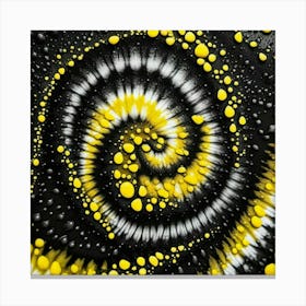 Yellow swirl with black Canvas Print