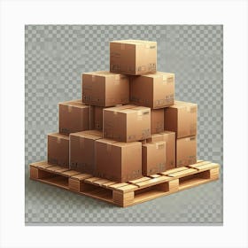 Stack Of Boxes On Pallet Canvas Print