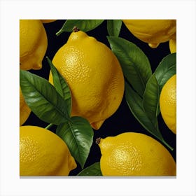 Default Lemon With Two Leaves Art 1 Canvas Print