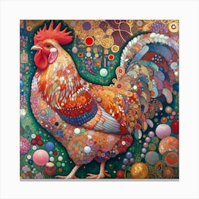Rooster in the style of collage-inspired 5 Canvas Print