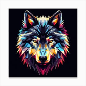 Geometric Wolf Head Canvas Print