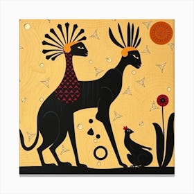 Zebras And Chickens Canvas Print