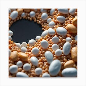 Frame Created From Legumes On Edges And Nothing In Middle Miki Asai Macro Photography Close Up Hy (3) Canvas Print