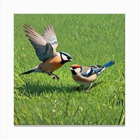 Two Birds In Flight 6 Canvas Print