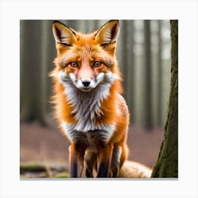 Red Fox In The Forest 5 Canvas Print