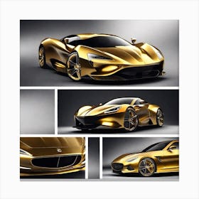 Gold Sports Car 16 Canvas Print