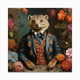 Tuxedo Bear art print Canvas Print