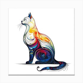 Feline Cat Creative Artwork Illustration 5 Canvas Print