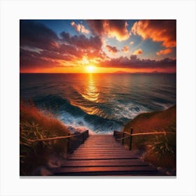 Stairs To The Ocean Canvas Print