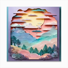 Paper Cut Art Canvas Print