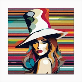 Woman In Hat Canvas Print