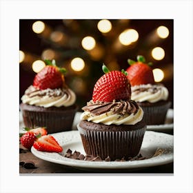 Leonardo Kino Xl Christmas Dessert With Chocolate And Strawber 0 (1) Canvas Print