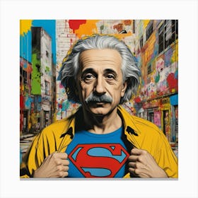 Superman Albert Einstein Canvas Print