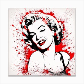 Marilyn Monroe Portrait Ink Painting (28) Canvas Print