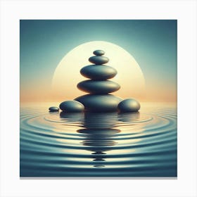 Zen Stones In The Water Canvas Print