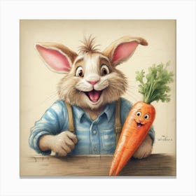 Bunny With Carrot 1 Canvas Print