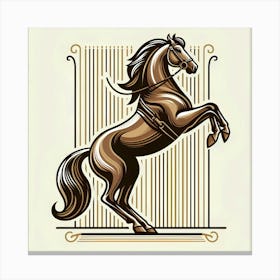 Horse Riding Logo Canvas Print