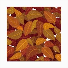 Watercolor Leaves Leaf Orange 1 Canvas Print