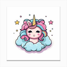 Unicorn On A Cloud 1 Canvas Print