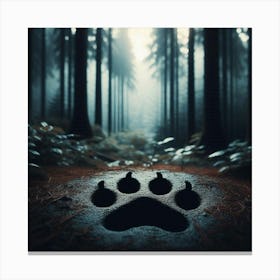 Paw In The Forest Canvas Print