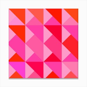 Abstract Geometric Pattern in Pink and Orange Canvas Print