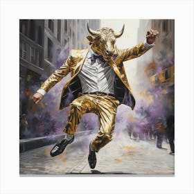 Bull - Gold Bull Canvas Print