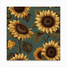 Default Default Retro Vintage Sunflower For Defferent Seasons 2 (1) Canvas Print