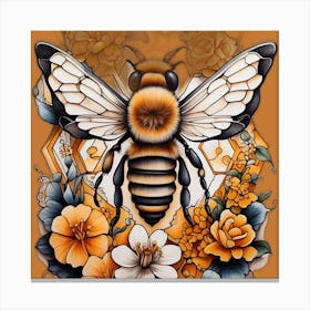 Bee Tattoo Canvas Print