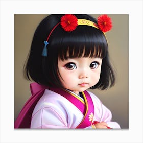 Kawaii anime portrait Qiao Canvas Print