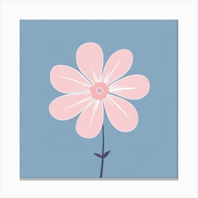 A White And Pink Flower In Minimalist Style Square Composition 609 Canvas Print