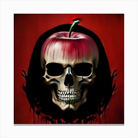 Skull With Apple Canvas Print