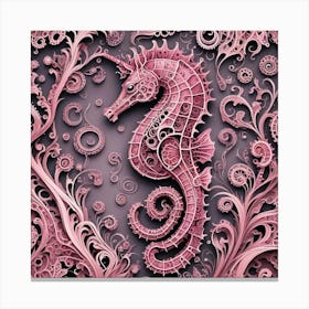 Pink Seahorse 1 Canvas Print