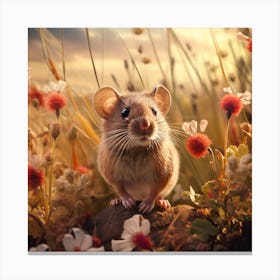 Mouse In The Field Canvas Print