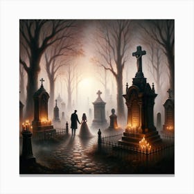 Haunted Cemetery Canvas Print