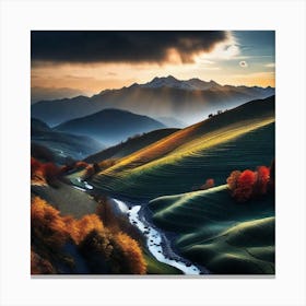 Sunset In The Mountains 91 Canvas Print