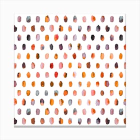 Palette Dots Orange Square Canvas Print