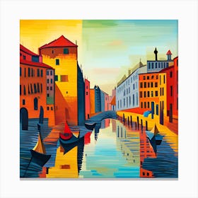 Venise cityscape, Paul Klee art style Canvas Print