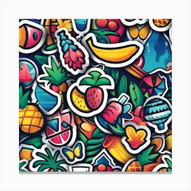 Tropical Stickers Canvas Print