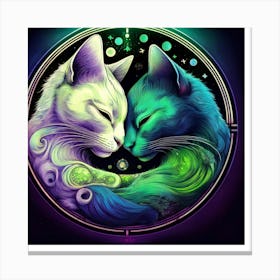 Ying yang kitties Canvas Print