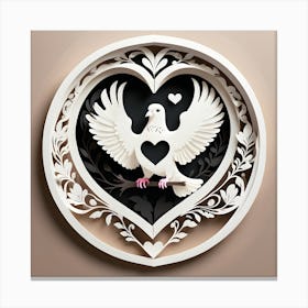 Dove In A Heart Canvas Print